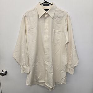 Vintage Stafford Wrinkle Free Oxford Mens Shirt 16 1/2 - 32/33 Cream (C31)